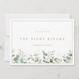 Elegant Eucalyptus Vit repetitionsblankett Inbjudningar