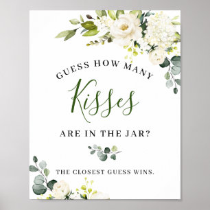 Elegant Eucalyptus Vit ros Blommigt Signera Poster