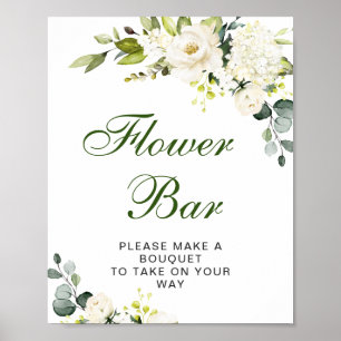 Elegant Eucalyptus Vit ros Flower Pub Sign Poster