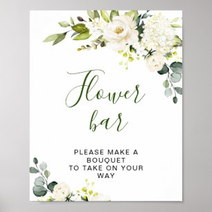 Elegant Eucalyptus Vit ros Flower Pub Sign Poster