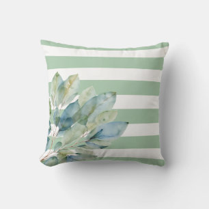 Elegant eucalyptus Vita remsor av mjuk grönt Kudde