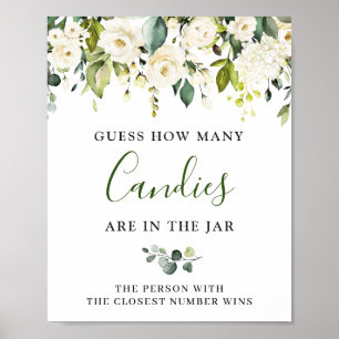 Elegant Eucalyptus Vita Rosor GUESS Sign Affisch