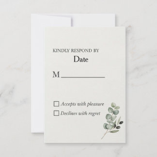Elegant Eucalyptus Watercolor Bröllop OSA Card Kort