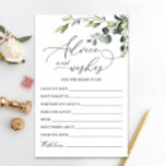 Elegant Eucalyptus Watercolor Önskemål & Adapter<br><div class="desc">Eucalyptus Önskemål & Advice Card för vattenfärg. Anpassa med bruden till namn och duschdatum. Klicka på länken "anpassa ytterligare" för ytterligare anpassning. Kontakta mig om du behöver hjälp.</div>