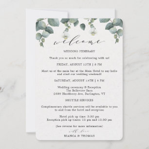 Elegant Eucalyptus Wedding Day Itinerary Meddelande