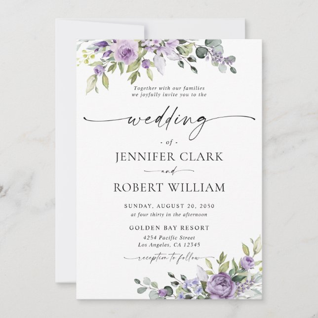 Elegant Eucalyptus Wedding Invitation Inbjudningar (Framsida)