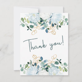 Elegant eucalyptus white blomma bröllop tack kort