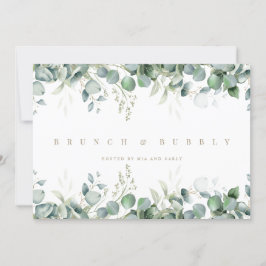 Elegant Eucalyptus White Inbjudningskort för möhip