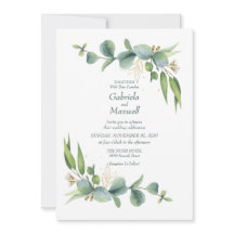 Elegant Eucalyptus White och Greenery Bröllop