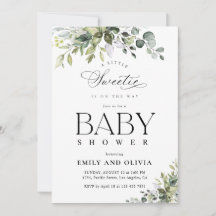 Elegant Eukalyptus Baby Shower Inbjudan