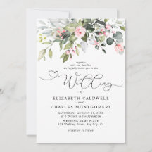 Elegant Eukalyptus Blommig Grönska Script Bröllop