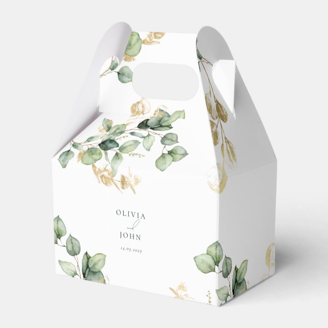 Elegant Eukalyptus Bröllop Presentaskar (Framsidan Sidan)