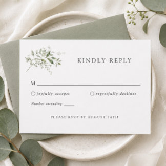 Elegant Eukalyptus Bröllop RSVP-svarskort Tilläggskort