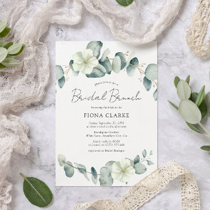 Elegant Eukalyptus Grönska Bröllopsbrunch Inbjudningar