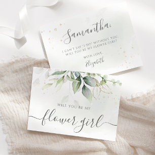 Elegant Eukalyptus Grönska Flower Girl Förslag Inbjudningar