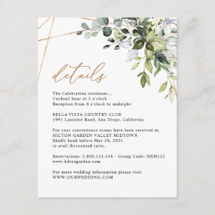 Elegant Eukalyptus Grönska Guld Info Detaljer Tilläggskort