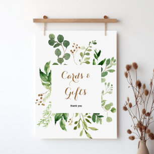 Elegant Eukalyptus Grönska Kort och Present Skylt
