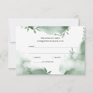 Elegant Eukalyptus Grönska Watercolor Bröllop OSA Kort