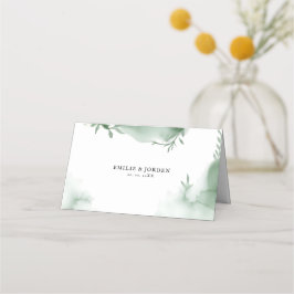 Elegant Eukalyptus Grönska Watercolor Bröllop Placeringskort