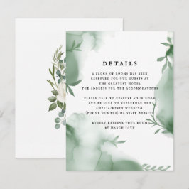 Elegant Eukalyptus Grönska Watercolor Bröllop Tilläggskort