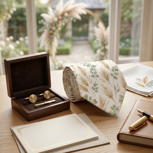 Elegant eukalyptus och prydnadsgräs Neutral Boho Slips (Skapare uppladdad)