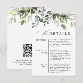 Elegant Eukalyptus QR-kod Botanisk Bröllop Tilläggskort