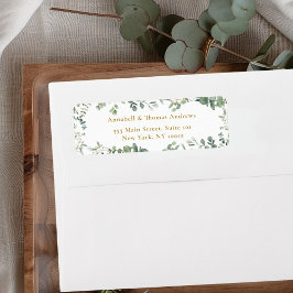 Elegant, eukalyptus returadress etikett
