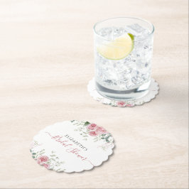 Elegant Eukalyptus & Rosa Rosor Inbjudan Underlägg Papper