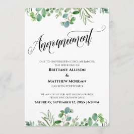 Elegant Eukalyptus-utsatt bröllopsannonsering Inbjudningar