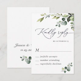 Elegant Eukalyptus Vattenfärg Blommig Bröllop OSA Kort