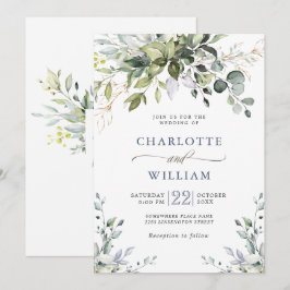 Elegant Eukalyptus Växthus Bröllop Inbjudningar
