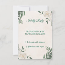 Elegant Eukalyptus Vit Blommig Bröllops RSVP-kort