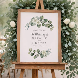 Elegant Eukalyptusblad Båge Grönska Bröllopsskylt Poster