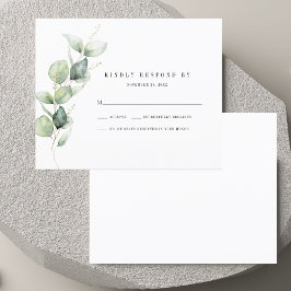 Elegant Eukalyptusblad Bröllop RSVP-kort