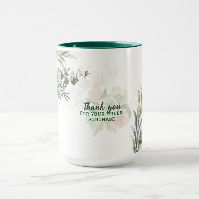 Elegant Eukalyptusgren – Orderbekräftelse  Mugg (Center)