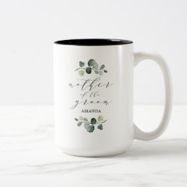 Elegant Eukalyptusgrönska Brudgummens Mor Två-Tonad Mugg