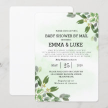 Elegant Eukalyptusgrönska Sukkulent Baby Shower