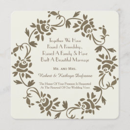 Elegant Europeiska Blommigten Bröllop Vow Renewal Inbjudningar