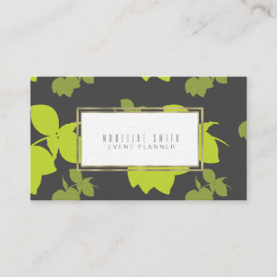 Elegant evenemangsplanerare Blommor Florist Citron Visitkort