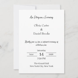 Elegant Evening Classic Wedding Invitation Inbjudningar