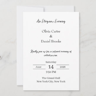 Elegant Evening Classic Wedding Invitation Inbjudningar