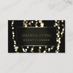 Elegant Event Planner Black White Ram Spark Guld Visitkort