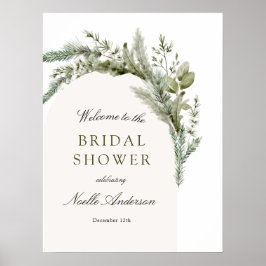 Elegant Evergreen Arch Möhippa Välkommen Poster