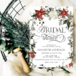Elegant Evergreen Winter Möhippa Inbjudningar<br><div class="desc">Eleganten Evergreen Winter Inbjudningskort för möhippan fångar romantik och skönheten i ett vinter-underland med en liten charm. Utformningen har en vattenfärgad illustration av evergreen grenar som dammats med snö och som skapar en mjuk, föränderlig bakgrund för ett firande. Röda blommigtar och bär är sammanvävda med gröna, ge utformningen av säsong,...</div>