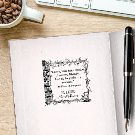Elegant Ex Libris Shakespeare Quote Bibliotek Stämpel