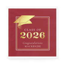 Elegant Examen 2026 Rött Guld Personlig