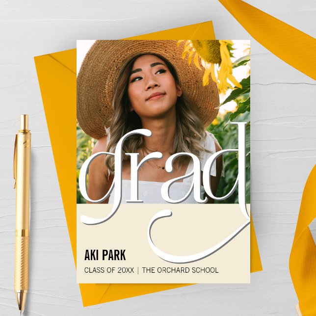 Elegant examen, Foto examensannonsering Meddelande (Elegant Grad Graduation Announcement Card)