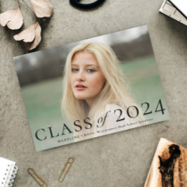 Elegant examenklassfoto examen inbjudningar