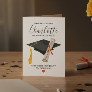 Elegant Examens Namn Diplom Design Kort