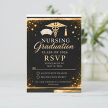 Elegant examensbevis för sjuksköterska RSVP-kort 2